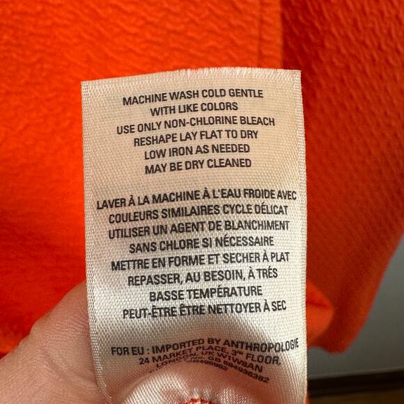 Anthropologie HD in Paris Ardmore Orange V-Neck A-Line Dress - Picture 9 of 9